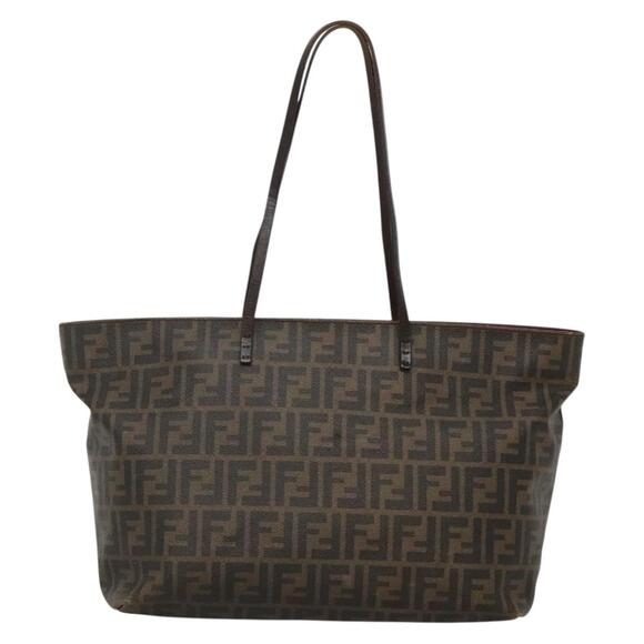 FENDI Zucca Canvas Tote Bag Brown Black - Picture 2 of 12
